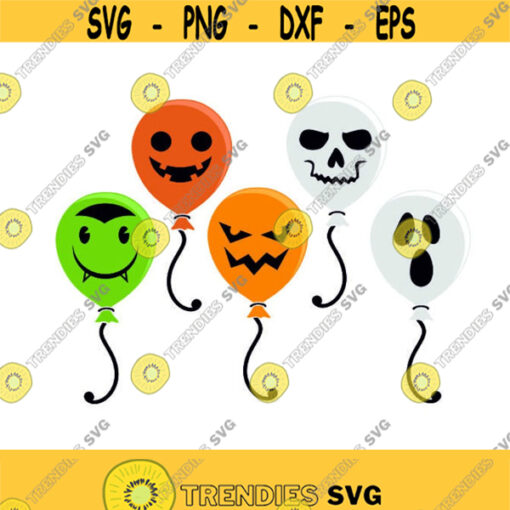 Halloween Balloon Monsters ghost Pumpkin Cuttable SVG PNG DXF eps Designs Cameo File Silhouette Design 1088