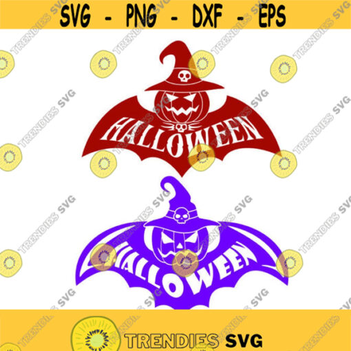 Halloween Bat Pumpkin Cuttable SVG PNG DXF eps Designs Cameo File Silhouette Design 1726