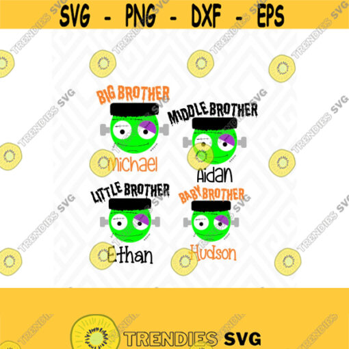 Halloween Big Brother Little BrotherMiddle Brother Baby Brother SVG DXF EPS Ai Png Jpeg and Pdf Electronic Cutting Files