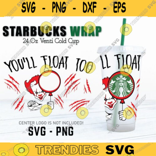 Halloween Clown Starbucks Cold Cup SVG Full Wrap for Starbucks Venti Cold Cup Halloween Starbuck SVG Files for Cricut Instant Download 50