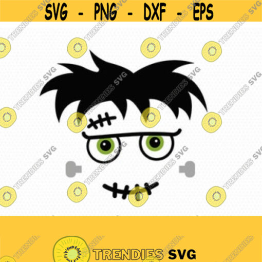 Halloween Frankenstein Face SVG halloween svg CriCut Files svg jpg png dxf Silhouette cameo Design 134