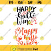 Halloween Happy Hallowine Wine Cuttable SVG PNG DXF eps Designs Cameo File Silhouette Design 1391