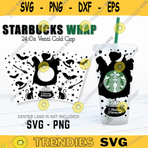 Halloween Hocus Pocus Full wrap SVG for Starbucks Venti cold Cup 24 oz. Halloween svg Witch svg SVG file for Cricut digital download 464