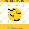 Halloween Moon and Bats SVG Studio 3 DXF EPS and pdf Cutting Files for Electronic Cutting Machines