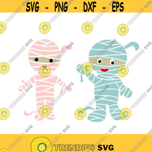 Halloween Mummy Cute Cuttable SVG PNG DXF eps Designs Cameo File Silhouette Design 1007