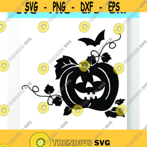 Halloween Pumpkin SVG Silhouette Vector Images Clipart Cutting Files SVG Image For Cricut Pumpkin Silhouettes Eps Png Dxf Clip Art Design 487