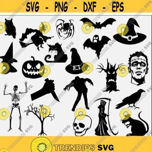 Halloween SVG Bundle Halloween Clipart Ghost SVG Ghost Clipart Witch Hat SVG Bat Svg Owl Svg Candy Svg Halloween Svg Package .jpg
