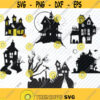 Halloween SVG Bundle Haunted House Vector Images Silhouette Clip Art for Vinyl Cutting SVG Files For Cricut Eps Png Stencil ClipArt Design 268