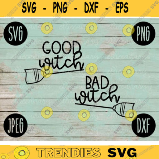 Halloween SVG Good Witch Bad Witch Set svg png jpeg dxf Silhouette Cricut Commercial Use Vinyl Cut File Fall Witch Broom 1315