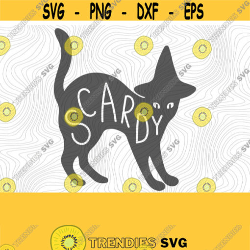 Halloween Scardy Cat PNG Print File for Sublimation Or SVG Cutting Machines Cameo Cricut Witch Cat Black Cat Halloween Cat Fall Holiday Design 180