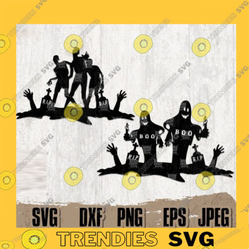Halloween Scene svg Halloween svg Halloween Clipart Halloween Cutfile Zombie svg Ghost svg Horror svg Spooky svg Boo svg Gothic svg copy