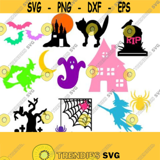 Halloween Set SVG Studio 3 DXF ps eps and pdf Cutting Files for Electronic Cutting Machines