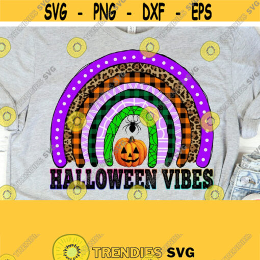 Halloween Vibes Rainbow PNG Sublimation Design Pumpkin Rainbow Png Halloween png Halloween Vibes Sublimation Designs Downloads PNG Design 479
