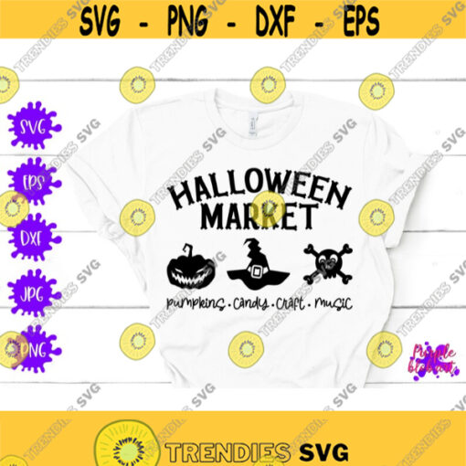 Halloween market pumpkin candy craft witches trick or treat svg witch hat quote spooky witches decor halloween basket farmers market bag Design 250