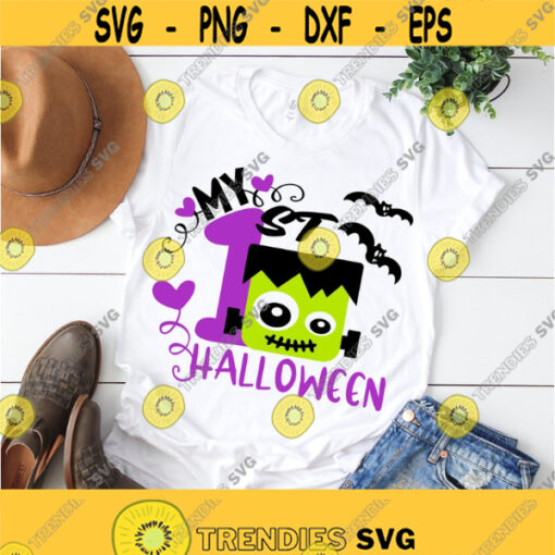 Halloween svg 1st halloween svg boy halloween svg first halloween svg Frankenstein svg Monster svg iron on SVG DXF eps png Design 511