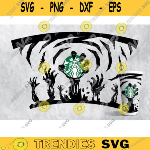 Halloween svgFull Wrap Starbucks Halloween Zombie Hands svg for Starbucks cold Cup 24 oz. SVG file for Cricut Design 116 copy