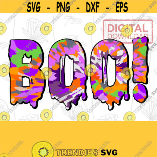 Hand Drawn Boo PNG File Sublimation Designs Downloads Tie Dye Boo Halloween Crew Basic Bad Witch Vibes Momster Sublimation Design Design 177