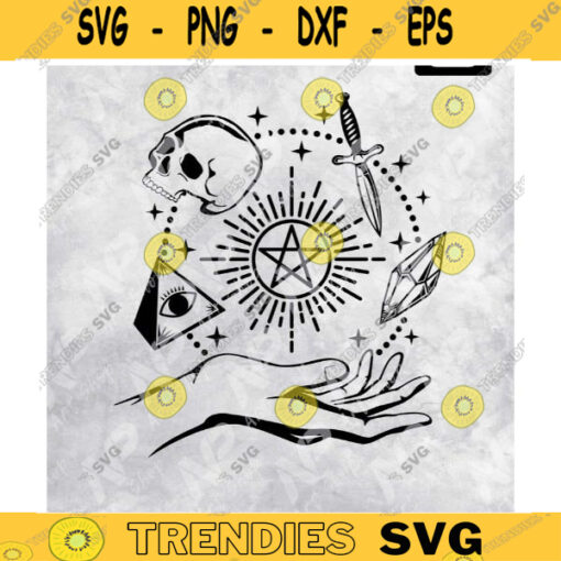 Hand holding Crystal svg Halloween svg Spiritual Astrology SVG basic witch Svg for Cricut Design 98 copy