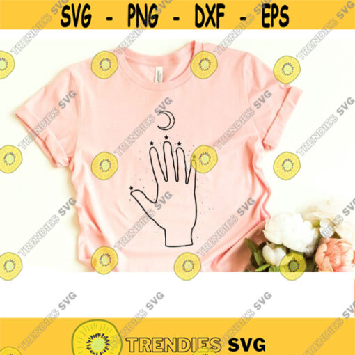 Hand with moon svg hand svg boho hand drawn svg hand drawn moon svg sublimation designs download boho svg moon SVG files for Cricut
