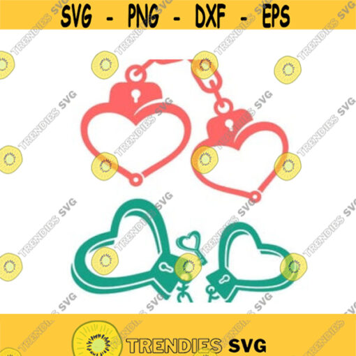 Handcuffs cuffs Police Heart Love Pack Cuttable Design SVG PNG DXF eps Designs Cameo File Silhouette Design 105