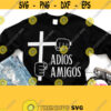 Hands with Cross and Saying Adios Amigos Svg Religious Easter Funny Halloween Shirt Svg Design for Cricut Silhouette White File Png Design 895