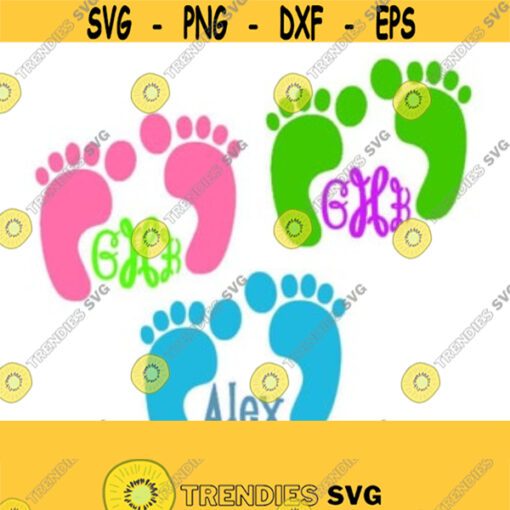 Hang Ten Feet Monogram SVG Studio 3 DXF EPS and pdf Cutting Files for Electronic Cutting Machines