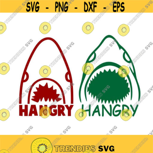 Hangry Hungry Shark Cuttable Design SVG PNG DXF eps Designs Cameo File Silhouette Design 1386
