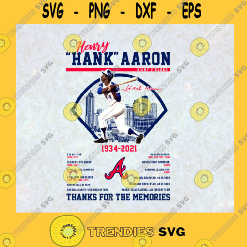 Hank Aaron Professional baseball Hank Aaron Fans Baseball Right Fielder Major League Baseball SVG Digital Files Cut Files For Cricut Instant Download Vector Download Print Files