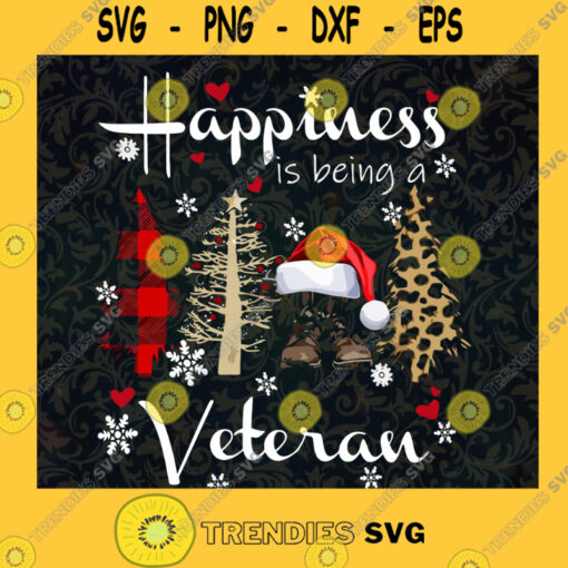 Happiness Is Being A Veteran png Christmas png Christmas Tree png Combat Boot png Leopard Svg File For Cricut