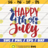 Happy 4th Of July SVG Cut File Clip art Commercial use Instant Download Silhouette Fourth of July SVG Independence Day Design 422