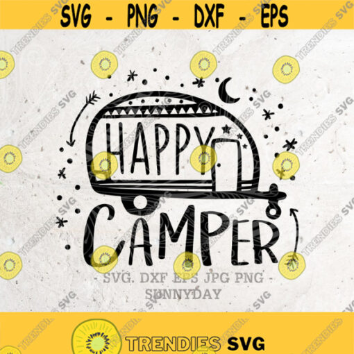 Happy Camper Svg File DXF Silhouette Print Vinyl Cricut Cutting SVG T shirt Camper svgdinosaur svg png dxfadventure awaitsexplorecamping Design 128