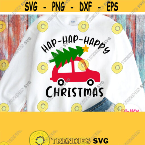 Happy Christmas Svg Vintage Red Car with Christmas Tree Svg Merry Christmas Shirt Svg for Kids Adults Cricut Silhouette Sublimation Design 983