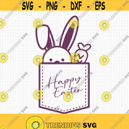 Happy Easter Bunny Pocket Svg Bunny with a Carrot Svg Easter Bunny Svg Happy Easter Svg Easter Carrot Svg Easter Pocket Svg Easter Svg Design 111