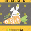 Happy Easter SVG. Cute Baby Bunny with Carrot PNG. Toddler Happy Easter Shirt Cut File Kids Party Sign Vector eps DXF for Cutting Machine Design 333
