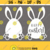 Happy Easter SVG. Cute Egg with Bunny Ears PNG. Kids Easter Bunny Egg Sign Clipart Cut Files Silhouette Vector eps DXF Cutting Machine Design 339