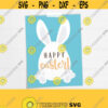 Happy Easter Sign. Cute Printable Easter Bunny Egg Wall Art. Kids Easter Party Decor. Egg with Ears Poster JPG PDF Digital Instant Download Design 335