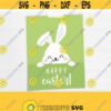 Happy Easter Sign. Cute Printable Easter Bunny Wall Art. Kids Happy Easter Decor. Peep White Bunny Poster JPG PDF Digital Instant Download Design 315