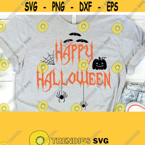 Happy Halloween Svg Fall Svg Halloween Svg Spider Web Svg Halloween Spider Svg Halloween Shirt Svg Cricut Silhouette Svg Eps Png Design 186
