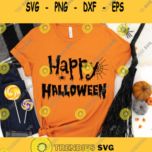 Happy Halloween Svg Halloween Shirt Svg Halloween Spider Svg Spooky Svg Happy Halloween Png Halloween Svg files for Cricut Sublimation