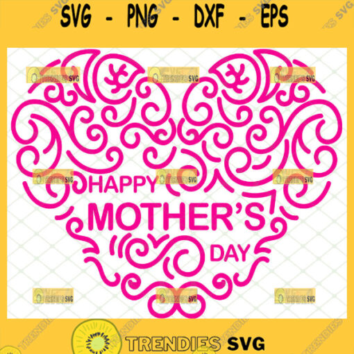 Happy MotherS Day Heart Svg Decorative Curl Svg Swoosh Svg Swirls Curls Svg 1