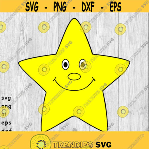 Happy Star svg png ai eps dxf DIGITAL files for Cricut CNC and other cut projects Design 372