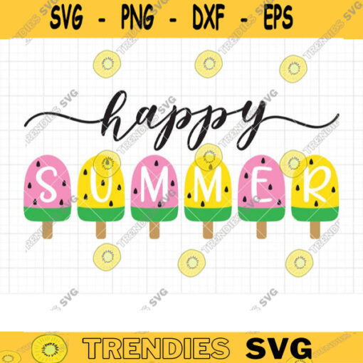 Happy Summer Ice creams SVG Cute Watermelon Icecreams Svg Dxf Cut Files for Cricut PNG Clipart copy