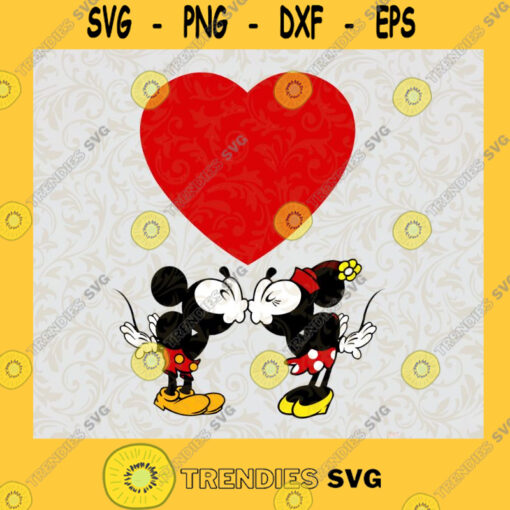 Happy Valentines Day Mickey and Minnie Kiss SVG Idea for Perfect Gift Gift for Everyone Digital Files Cut Files For Cricut Instant Download Vector Download Print Files
