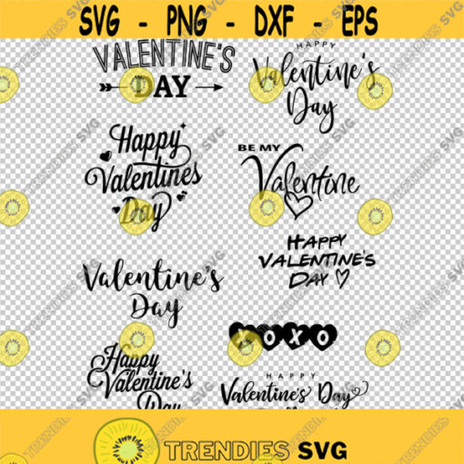 Happy Valentines Day Wording Valentines Bundle Collection SVG PNG EPS File For Cricut Silhouette Cut Files Vector Digital File