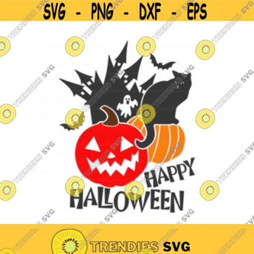 Happy halloween svg halloween svg pumpkin svg cat svg bat svg castle svg png dxf Cutting files Cricut Cute svg designs print for t shirt Design 971