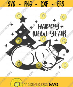 Happy New Year Svg Cat Svg New Year Svg Christmas Svg Cat Mom Svg Png Dxf Cutting Files Cricut Funny Cute Svg Designs Print For T Shirt Design 956