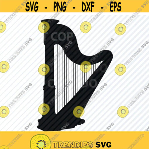 Harp SVG Files For Cricut Silhouette Clipart Cutting Files SVG Image Music String Instruments SVG Eps Png Dxf Clip Art Design 718