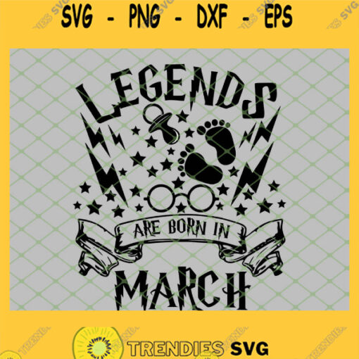 Harry Potter Footprint Legends Are Born In March SVG PNG DXF EPS 1