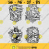 Harry Potter Hogwarts Houses 4 Crests SVG PNG EPS File For Cricut Silhouette Cut Files Vector Digital File