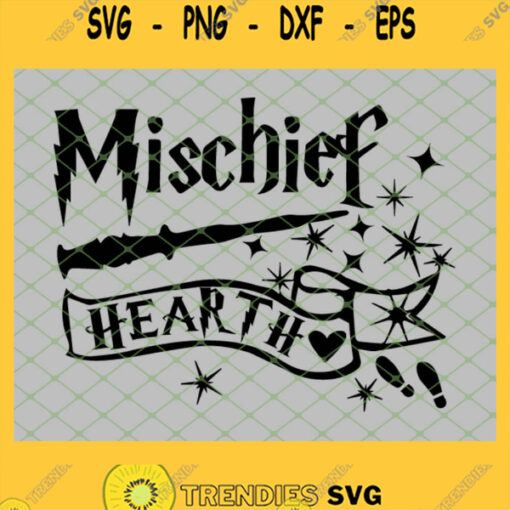 Harry Potter Mischief Heart Magic Wand SVG PNG DXF EPS 1
